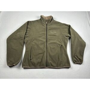 Port Authority Womens Fleece Jacket Olive Green Full‎ Zip Layering Casual Size L